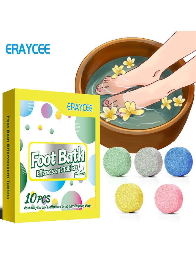 ERAYCEE 10 Pcs Foot Soak Spa Tablets Foot Care Foot Spa Relax Massage Tablets Foot Care Relax Massage, Cleansing Tablets Helps Restore Foot Health, Promote Metabolism - Image 1